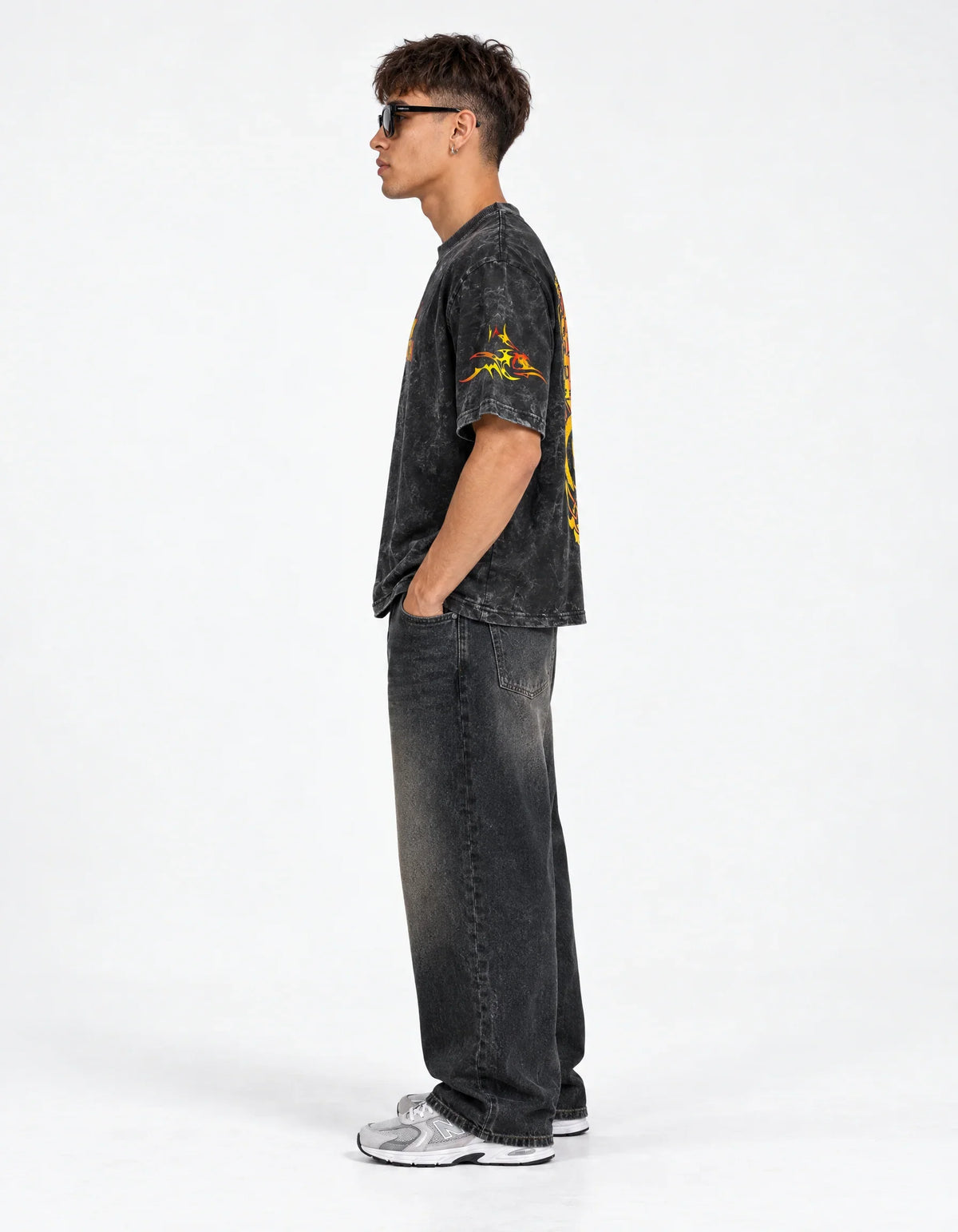 Black Sabbath Vintage Oversized Tee — side view
