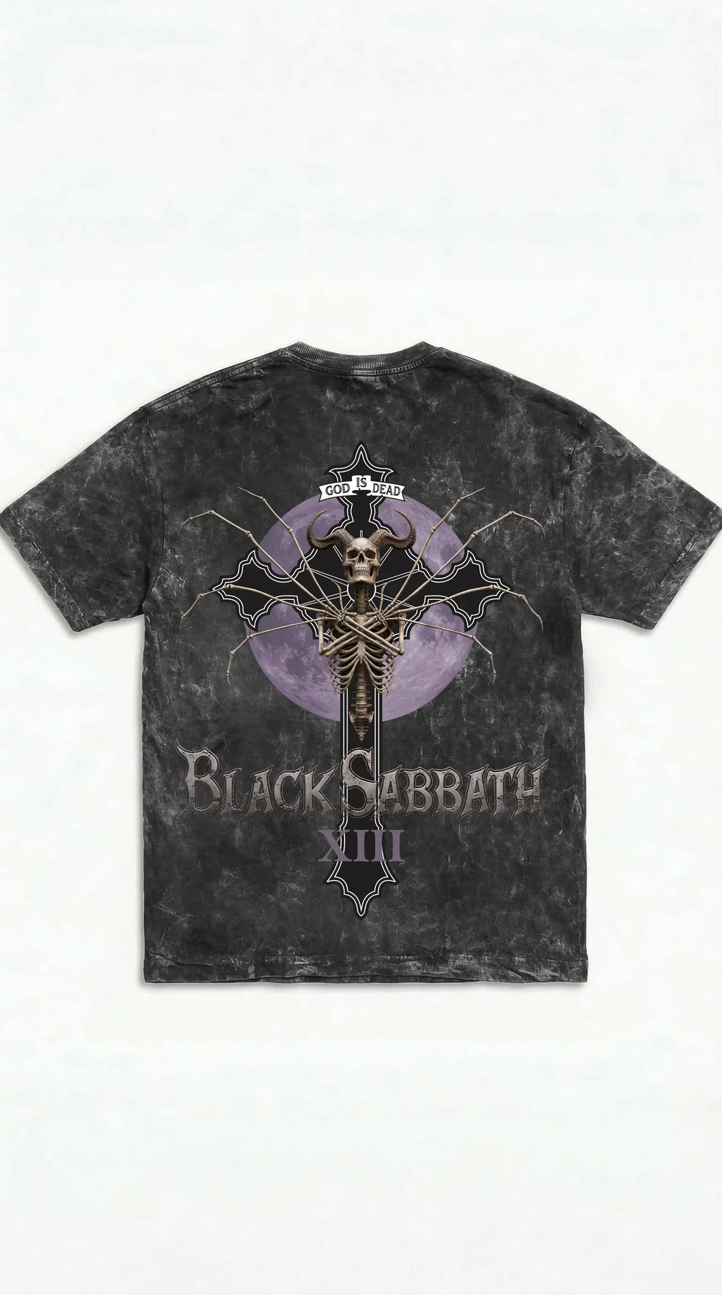 Black Sabbath Purple Eclipse Boxy Acid Wash Tee