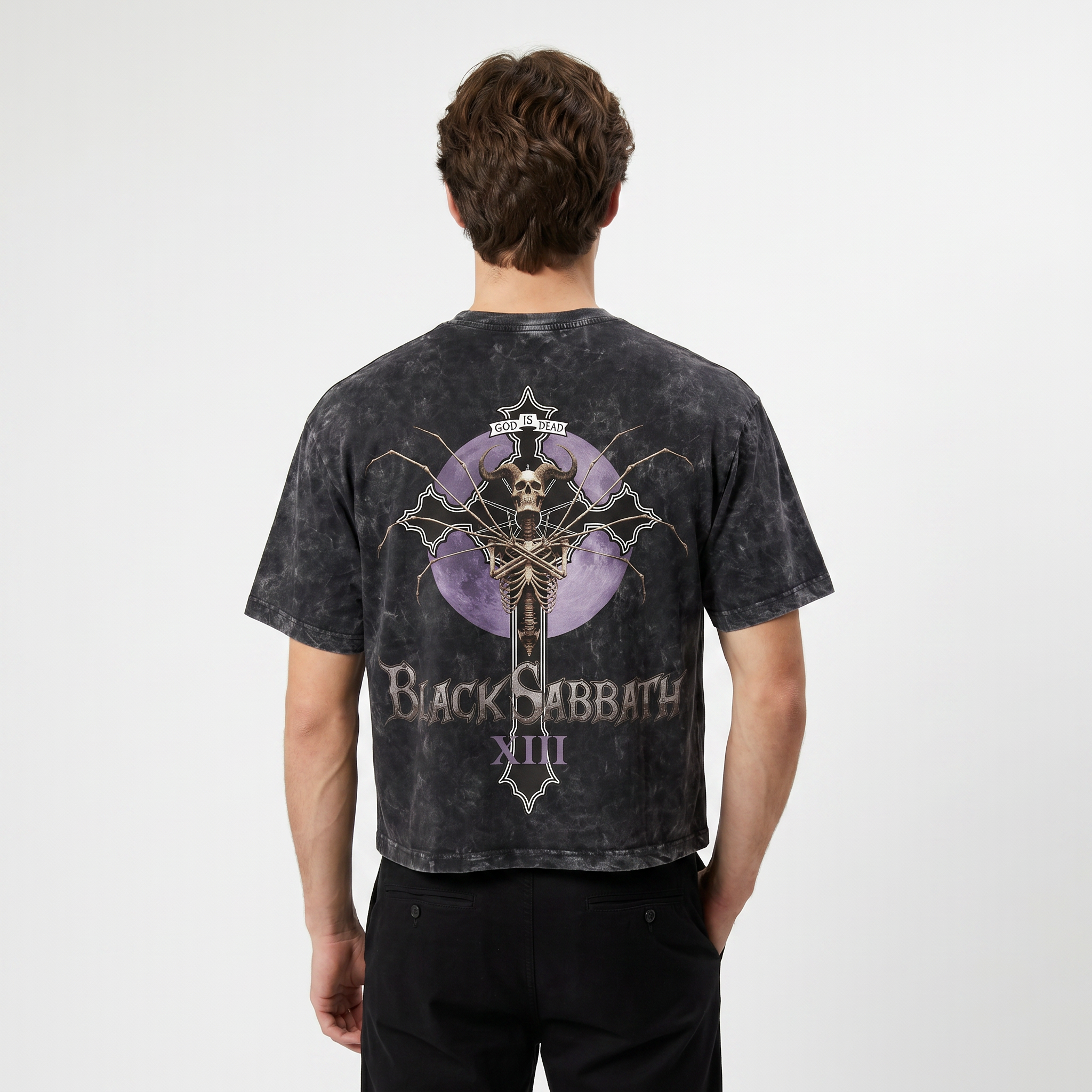 Black Sabbath Purple Eclipse Boxy Acid Wash Tee