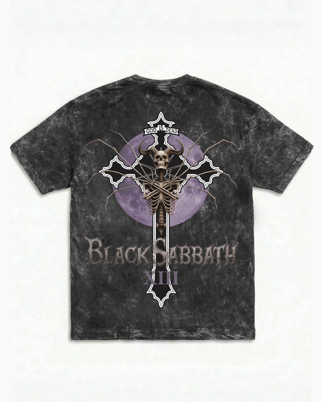 Black Sabbath Purple Eclipse Boxy Acid Wash Tee