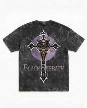 Black Sabbath Purple Eclipse Boxy Acid Wash Tee