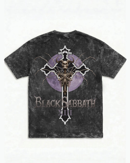 Black Sabbath Purple Eclipse Boxy Acid Wash Tee