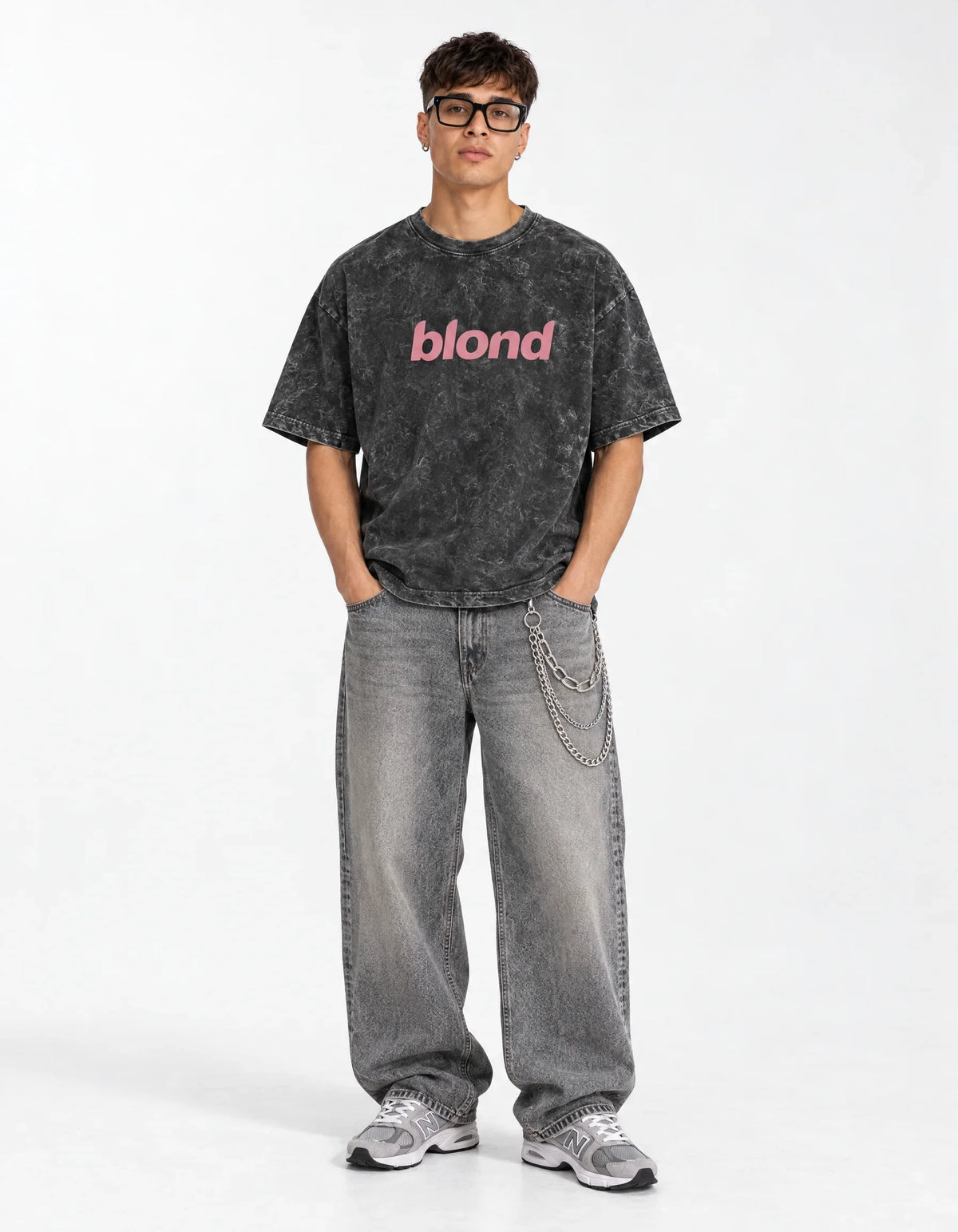 Blond Frank Ocean Designed Vintage Oversized T-shirt — full-body view