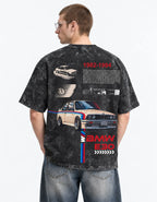 BMW E30 Auto Archive Acid Wash Oversized Tee — back view