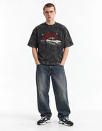 BMW E30 Auto Archive Acid Wash Oversized Tee — full-body view