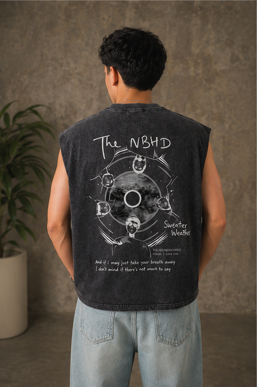 NBHD Sweater Weather Acid Wash Vest