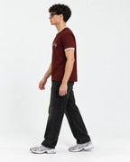 Daddy Contrast Ringer Tee — side view on model