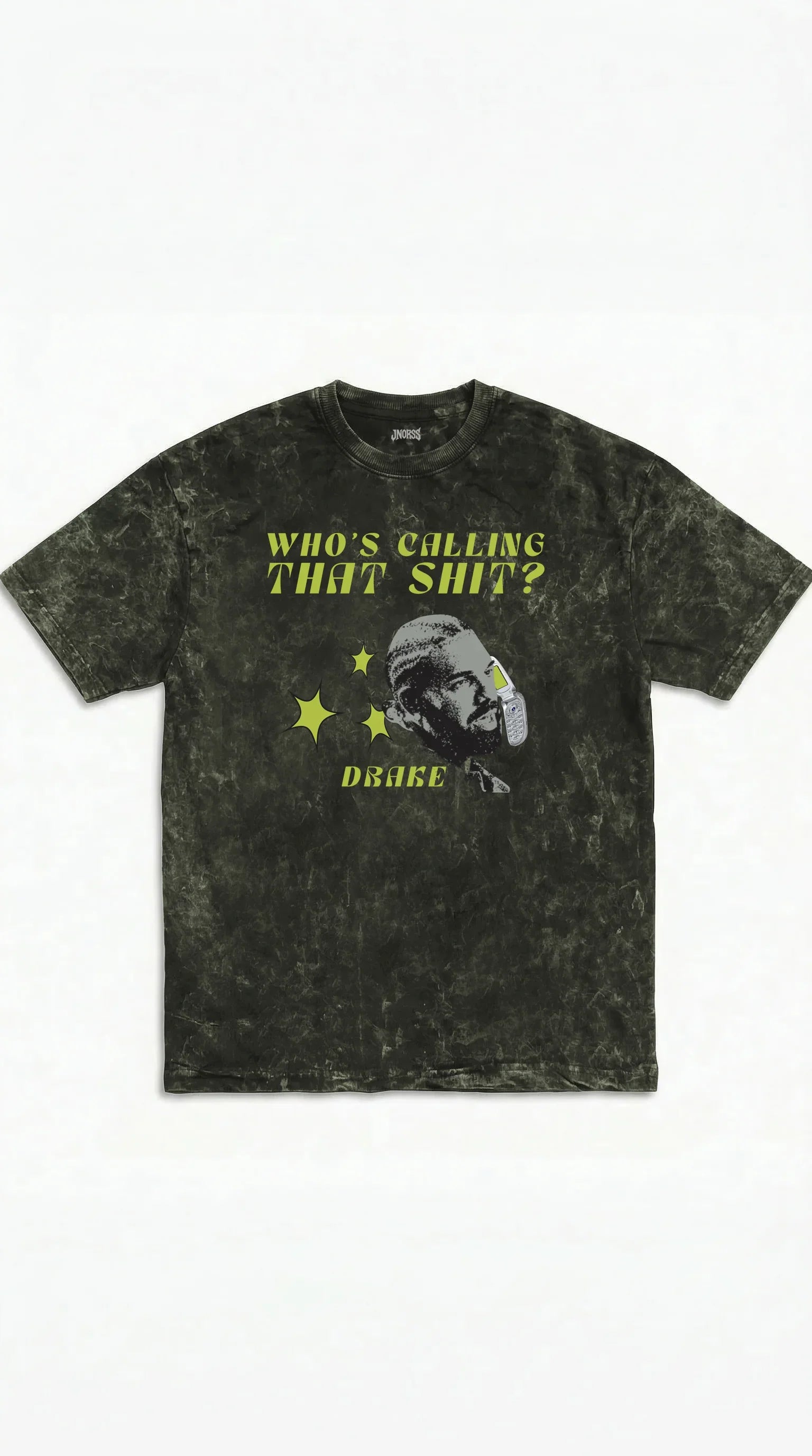 Who’s Calling Drake Boxy Acid Wash Tee