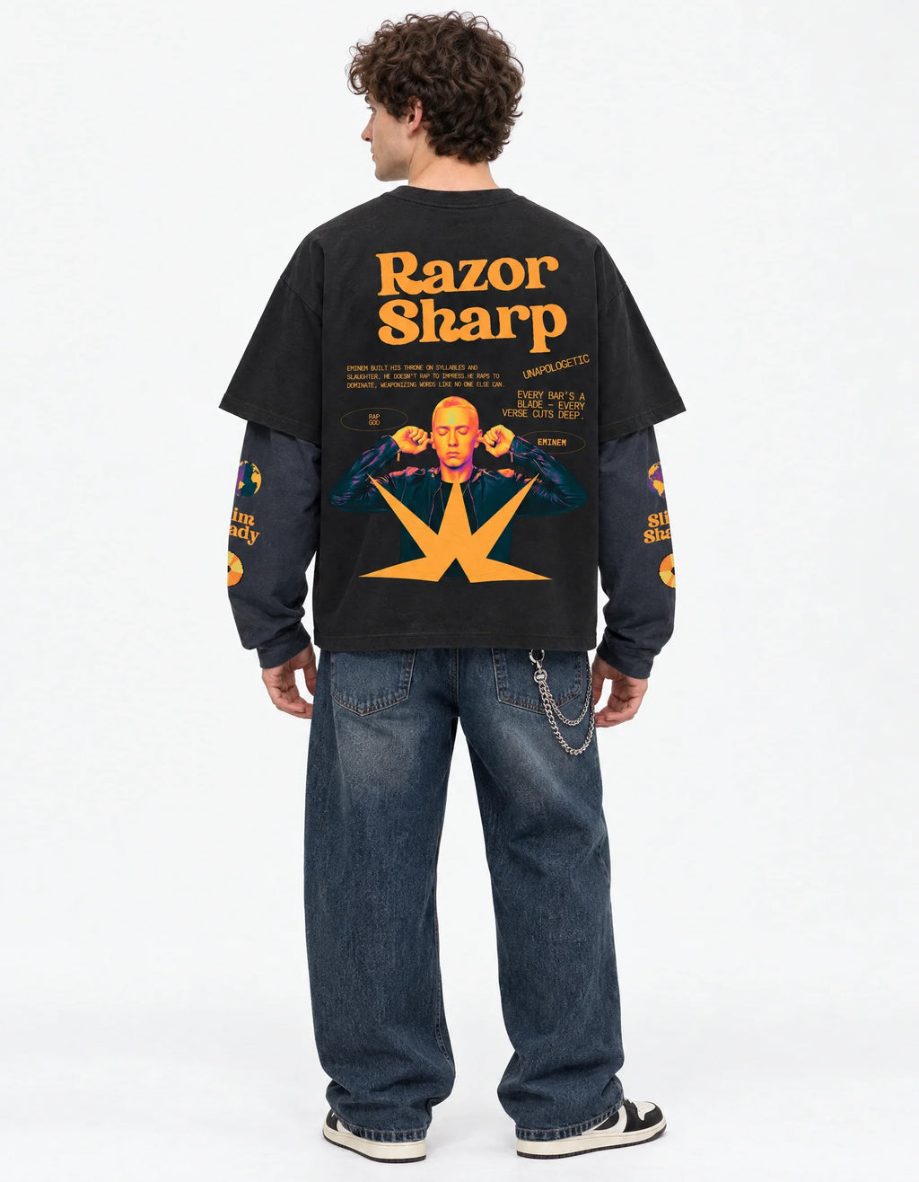 Eminem Designed Oversized Long Sleeve Tee — back view