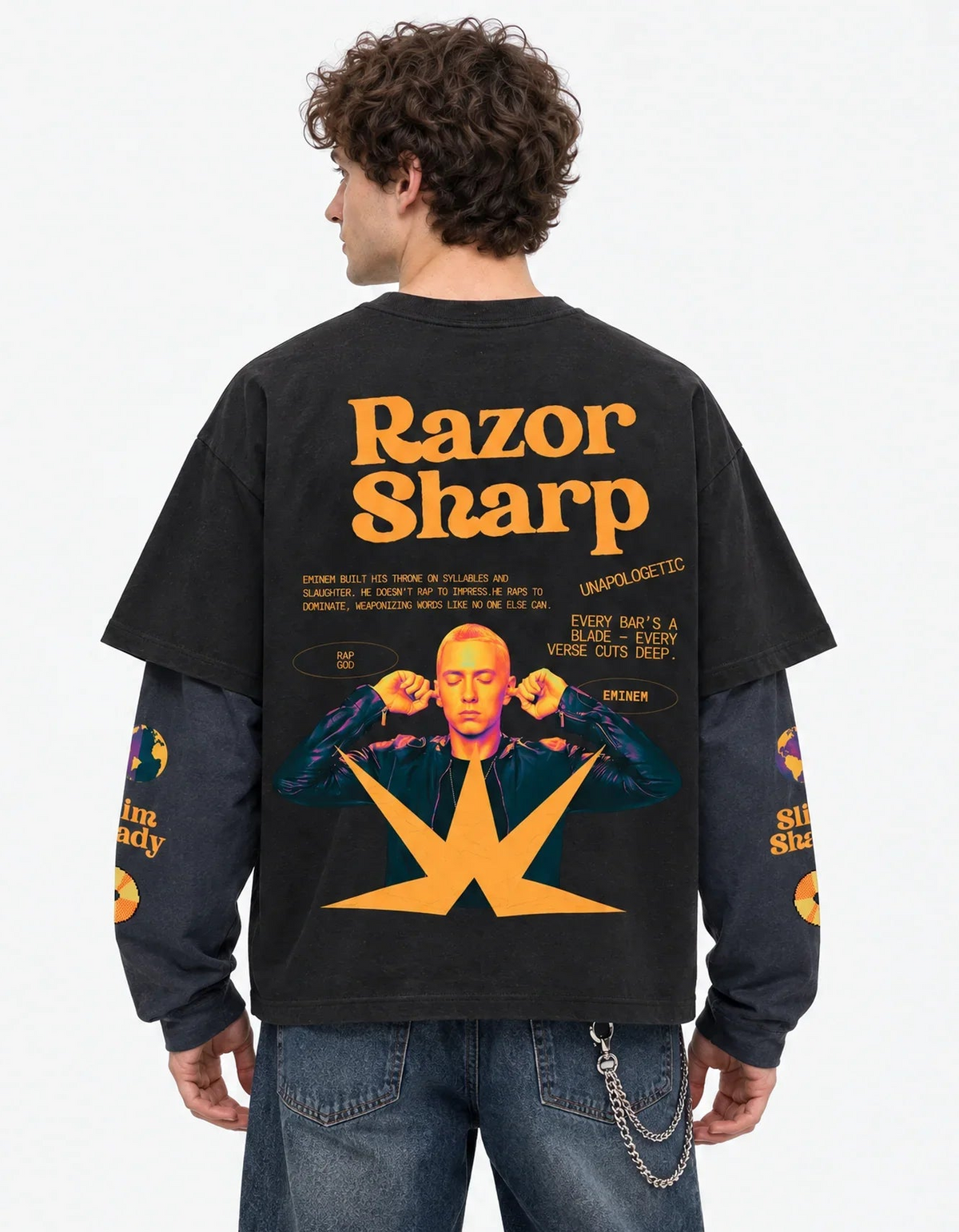 Eminem Designed Oversized Long Sleeve Tee
