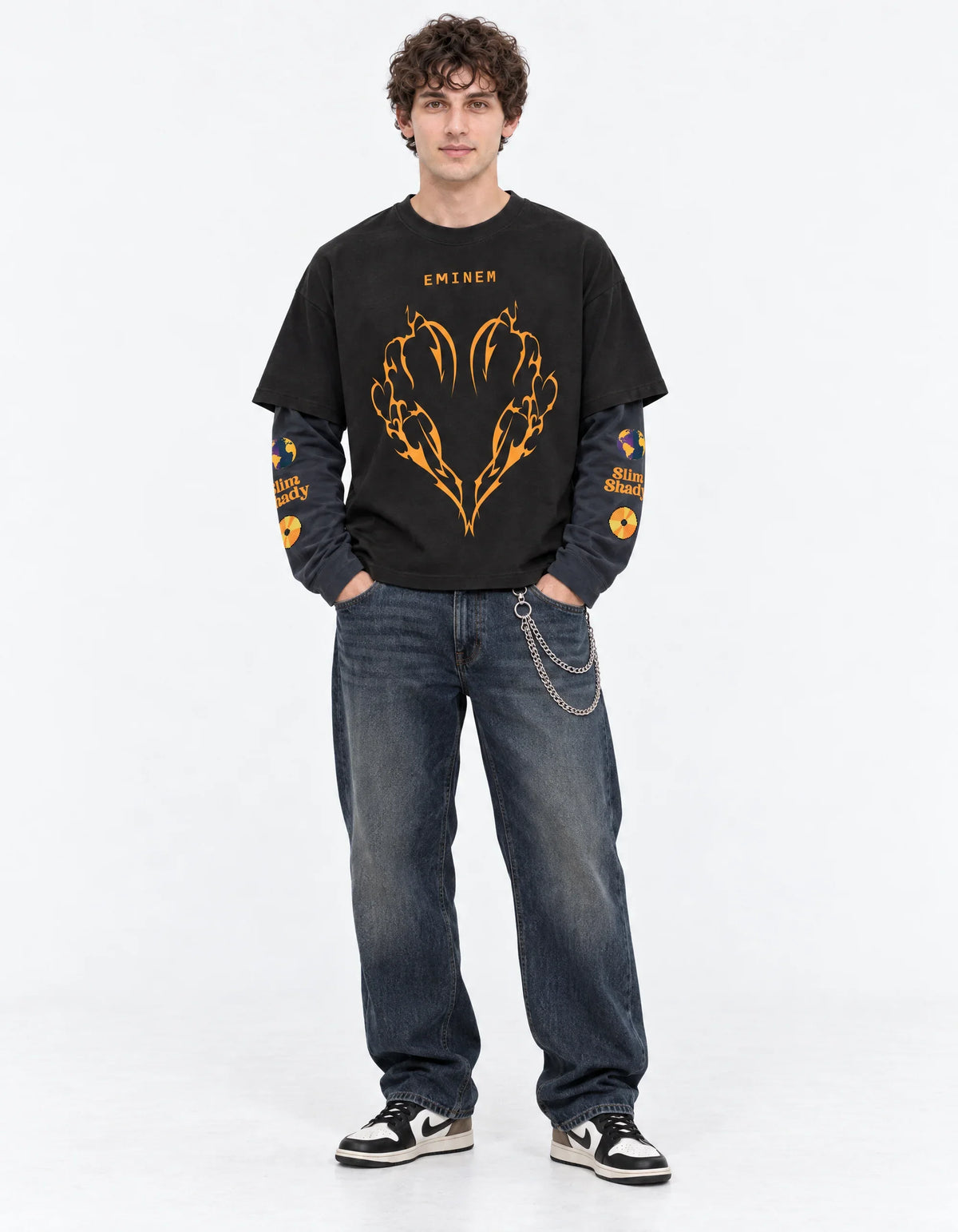 Eminem Designed Oversized Long Sleeve Tee — full-body view