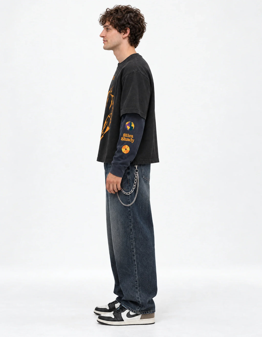 Eminem Designed Oversized Long Sleeve Tee — side view
