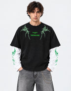 Eren Designed B&W Long Sleeve T-shirt — front view