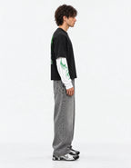Eren Designed B&W Long Sleeve T-shirt — side view