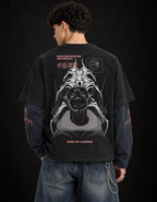 Sukuna Designed B&W Long Sleeve T-shirt — back view
