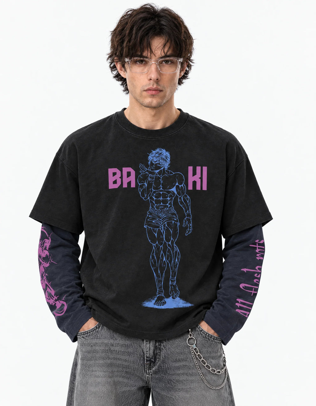 Baki Designed B&G Long Sleeve T-shirt — front view