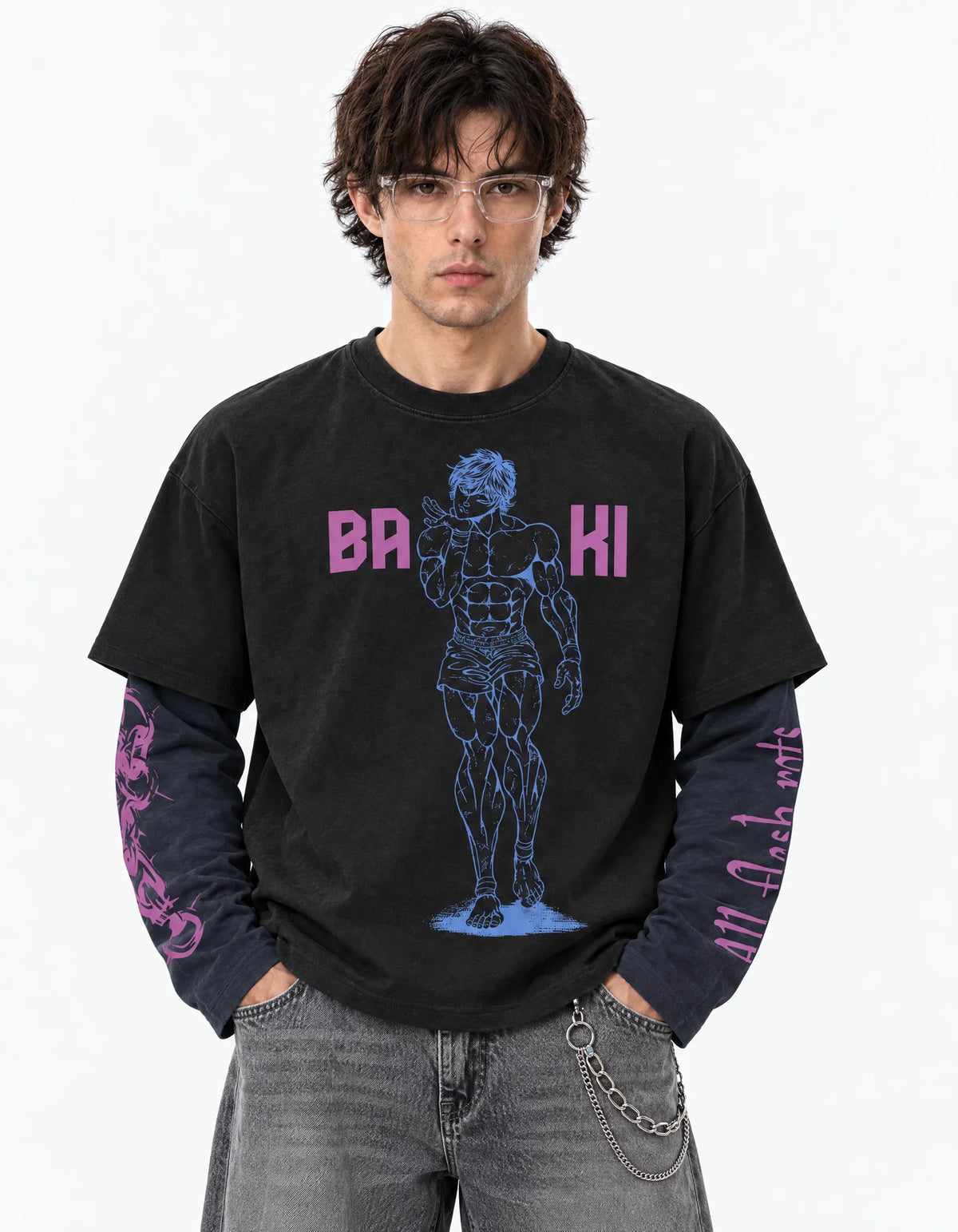 Baki Designed B&G Long Sleeve T-shirt — front view