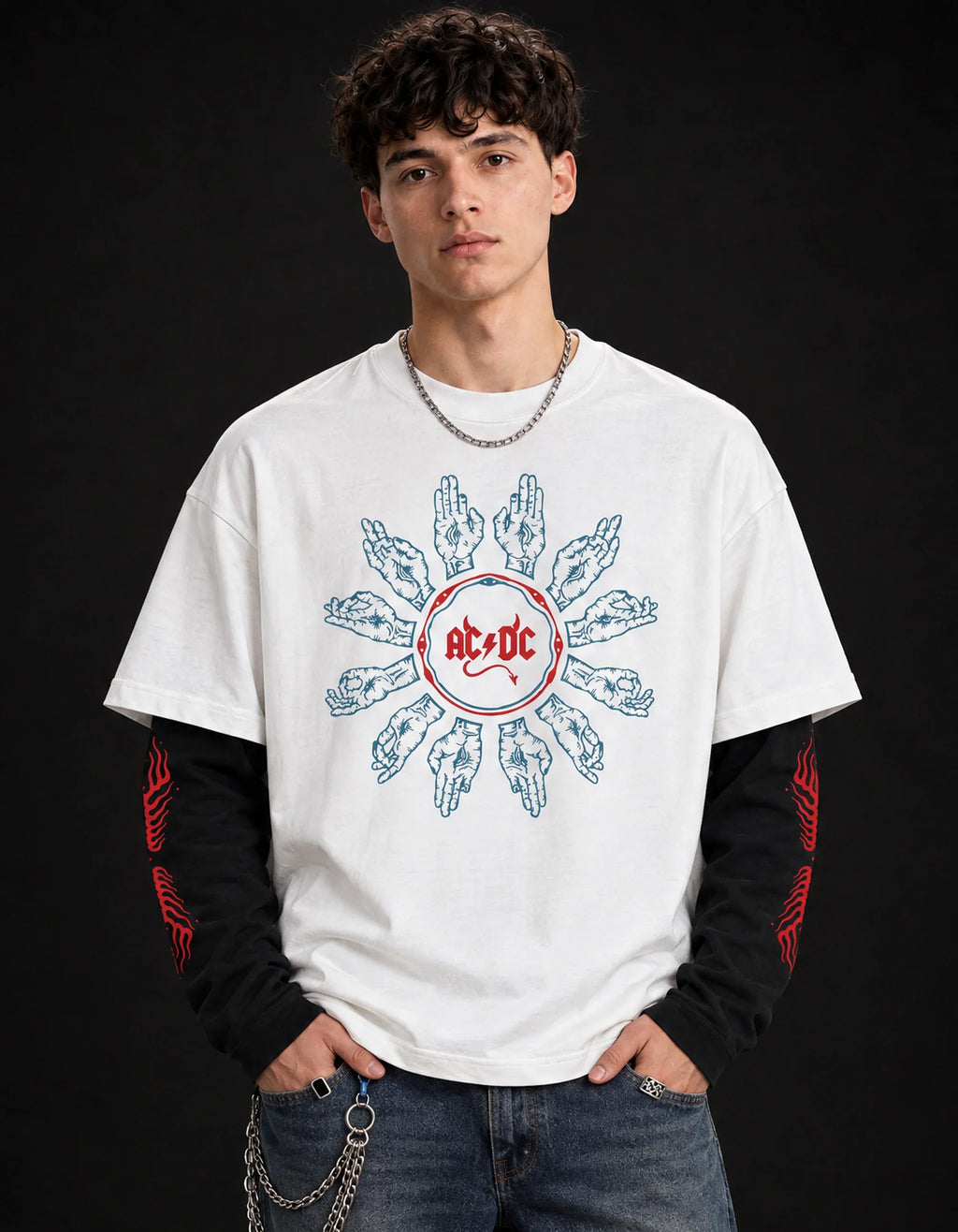 ACDC Bolt Rage ‘79 Oversized LS Tee — front view