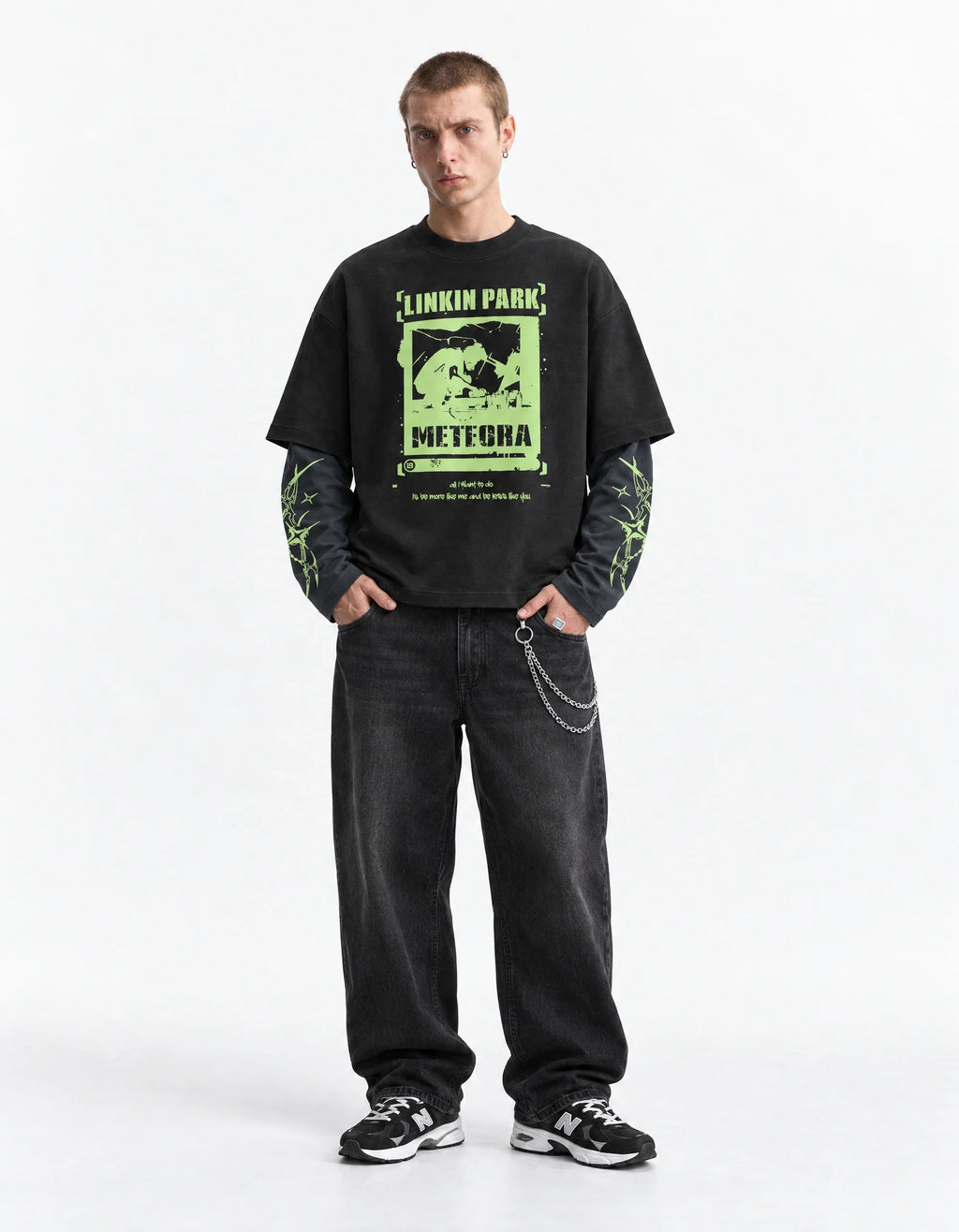 Linkin Park – Meteora Chaos LS Tee — full-body view
