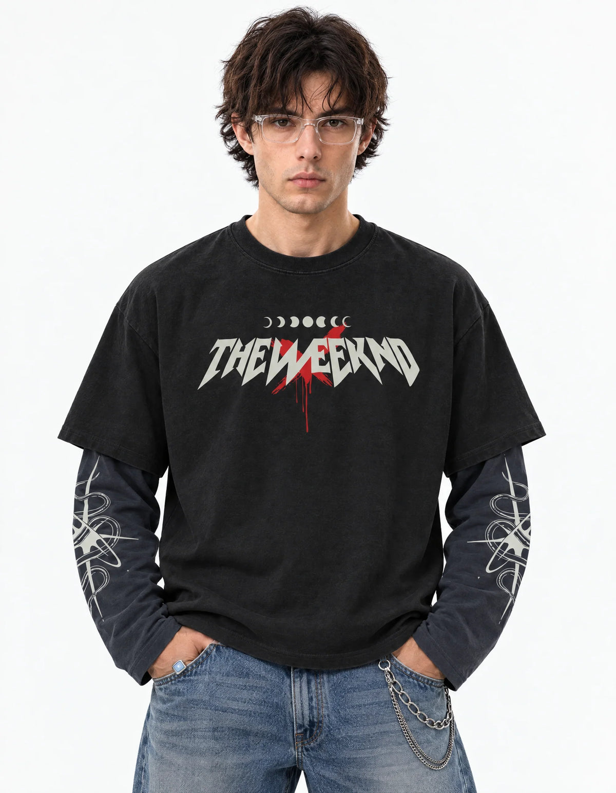 The Weeknd XO Eclipse LS Tee — front view