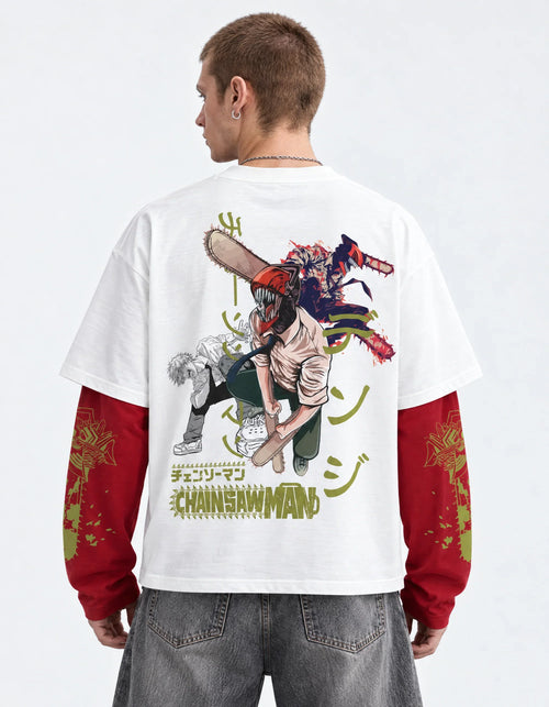 Chainsaw Man – Bloodhunt Oversized LS Tee — back view