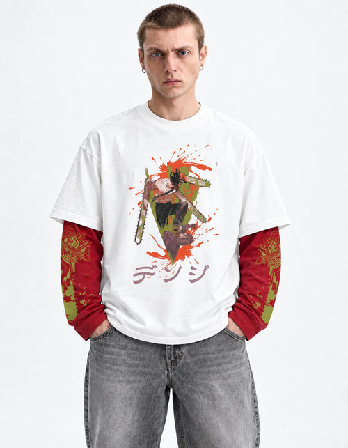 Chainsaw Man – Bloodhunt Oversized LS Tee — front view