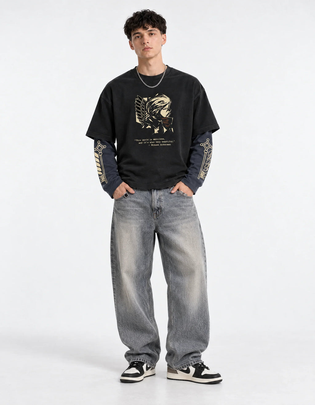 Attack on Titan – Wings of Mikasa LS Tee — full-body view