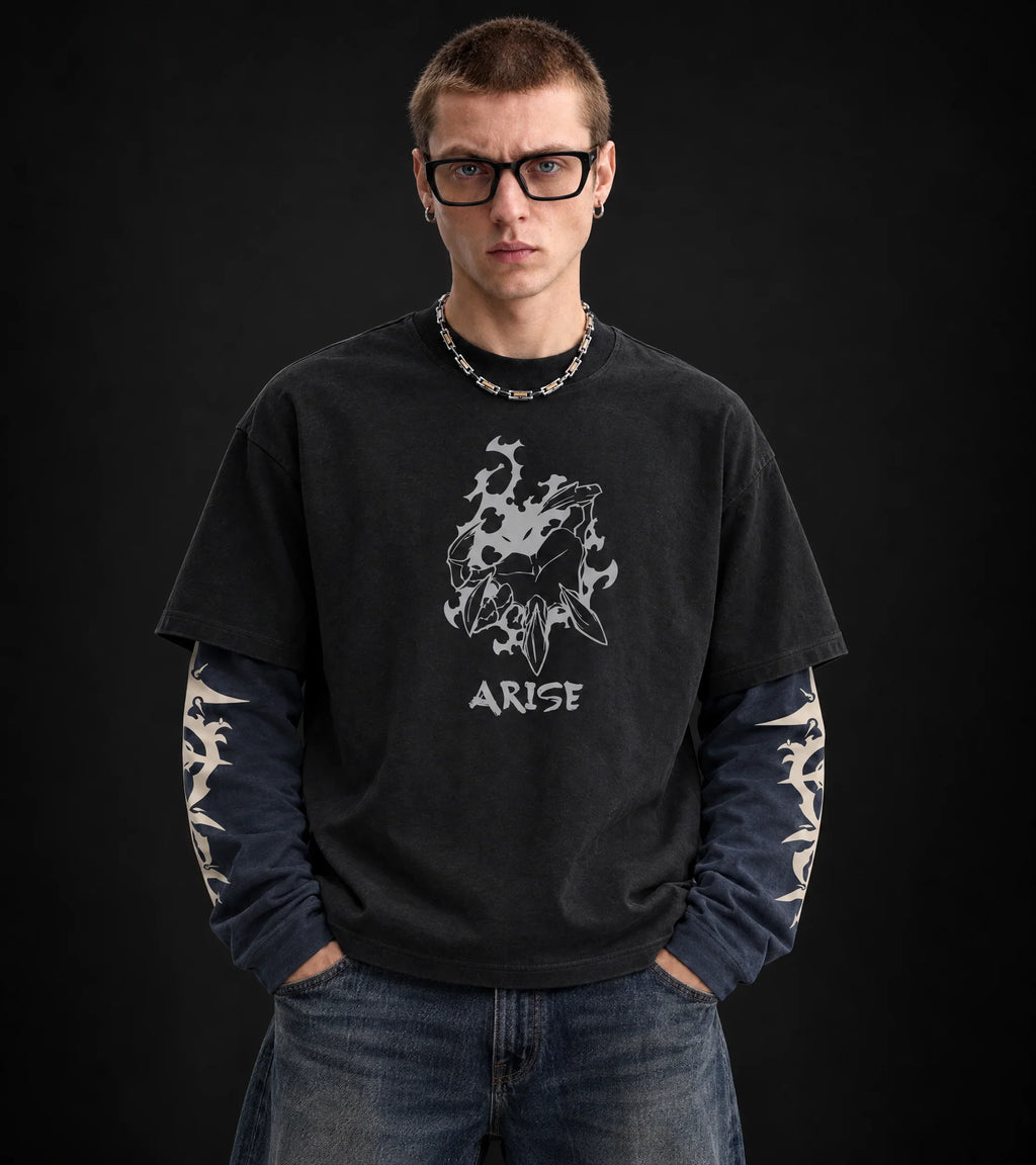 Solo Leveling – Sung Jin-Woo Arise LS Tee — front view