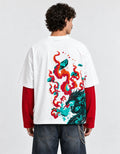 Dragon Inferno Layered Oversized Tee — back view