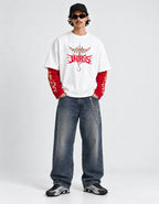 Dragon Inferno Layered Oversized Tee — full-body view
