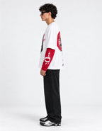 Red Moon Wolf Layered Ovesized Tee — side view