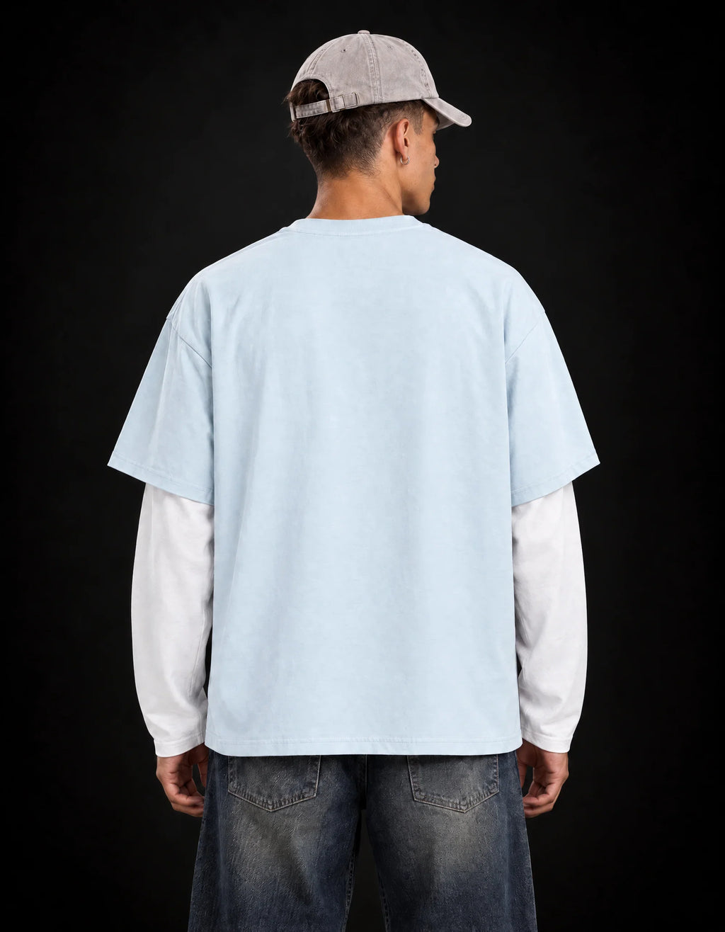 Sea Reaper Layered Oversized Tee — back view