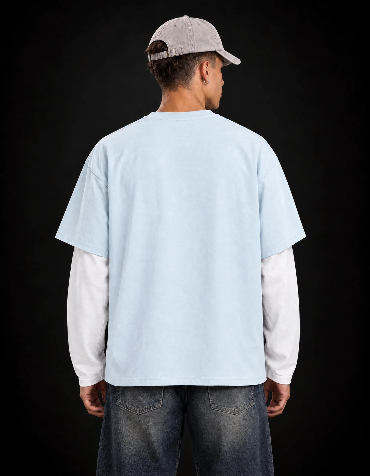Sea Reaper Layered Oversized Tee — back view