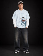 Sea Reaper Layered Oversized Tee — full-body view