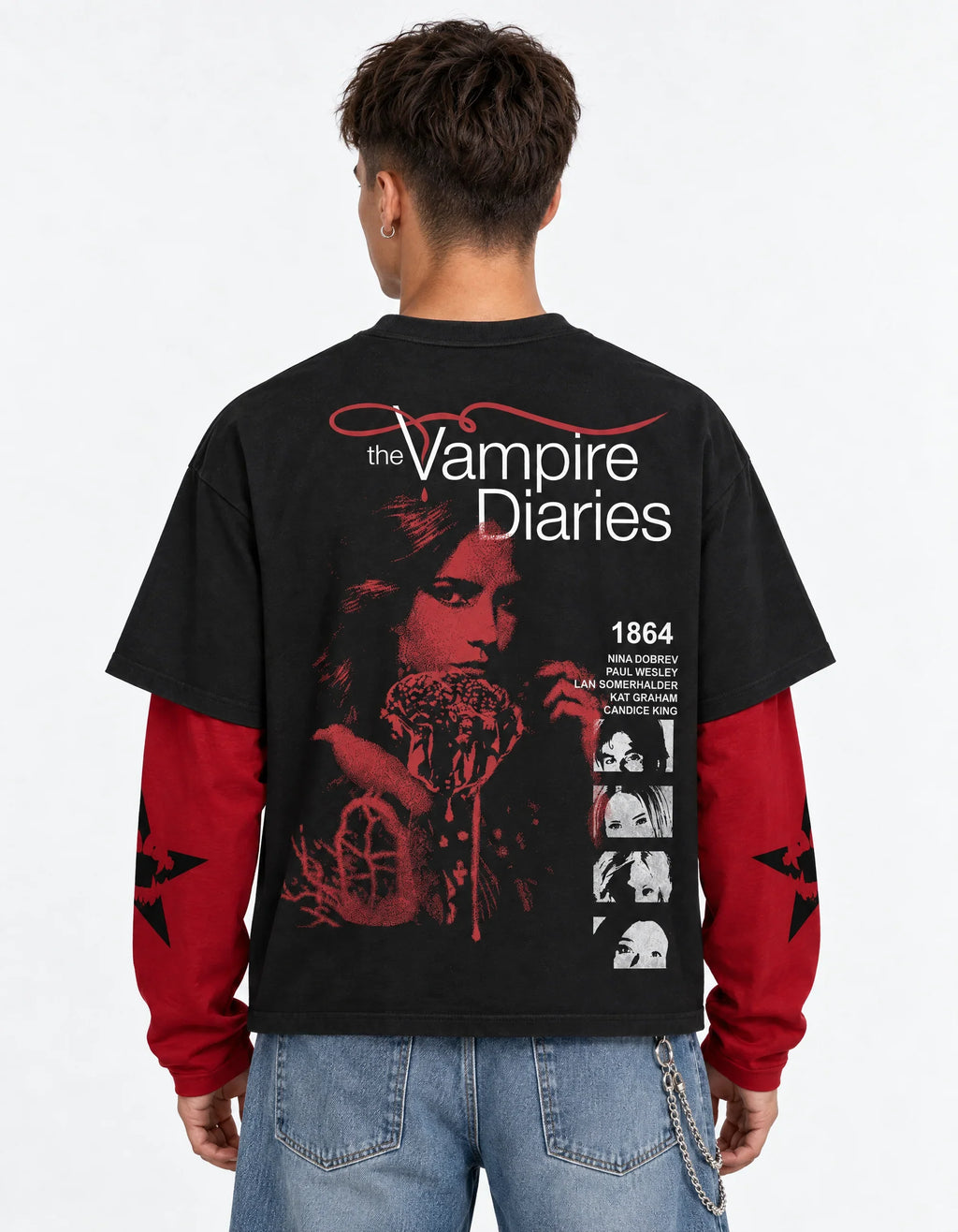 Vampire Diaries Oversized Layered Tee — back view