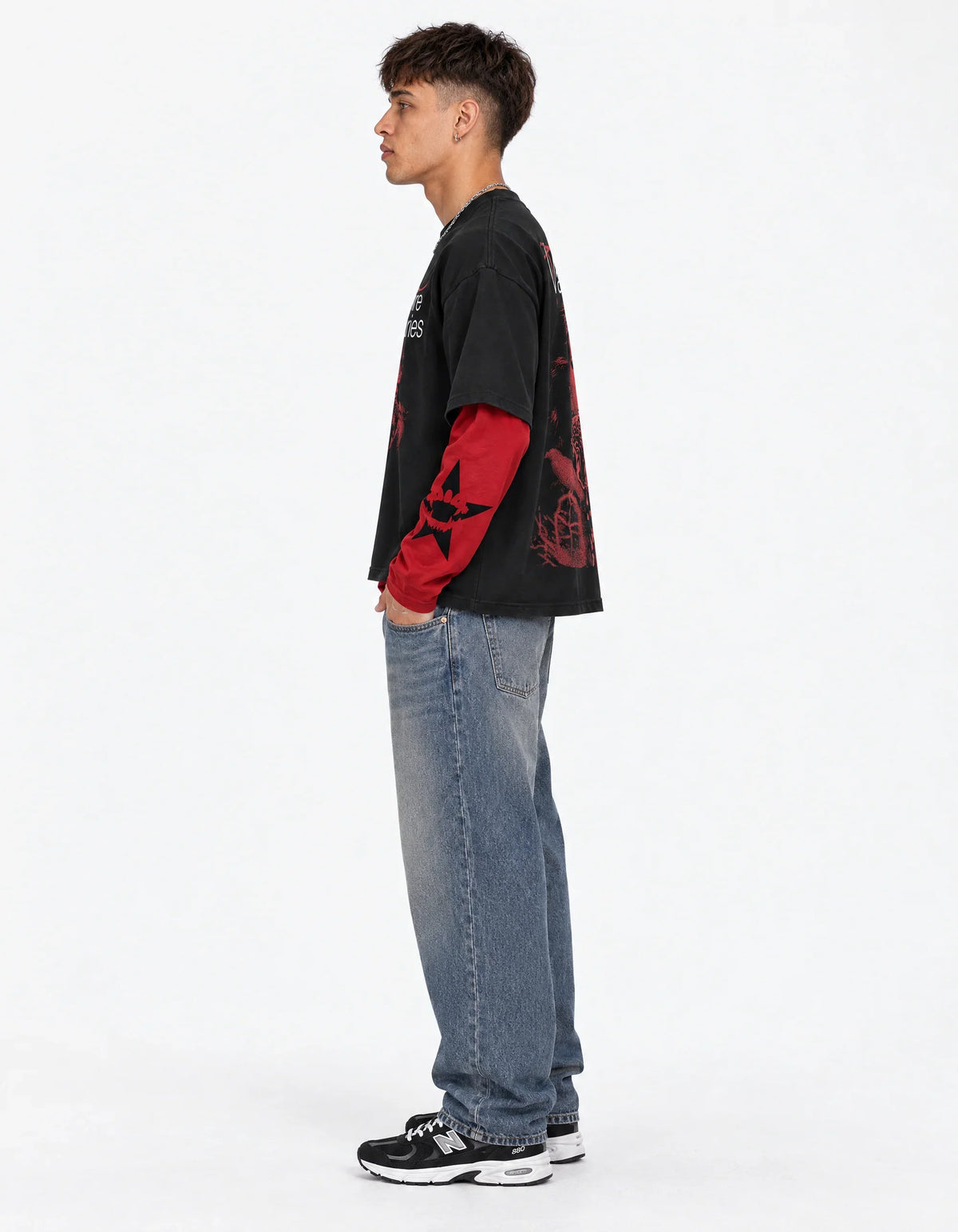Vampire Diaries Oversized Layered Tee — side view