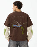 Canyon Trails Layered Oversized  T-Shirt — back view