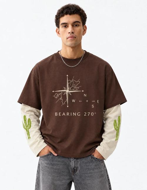 Canyon Trails Layered Oversized  T-Shirt — front view