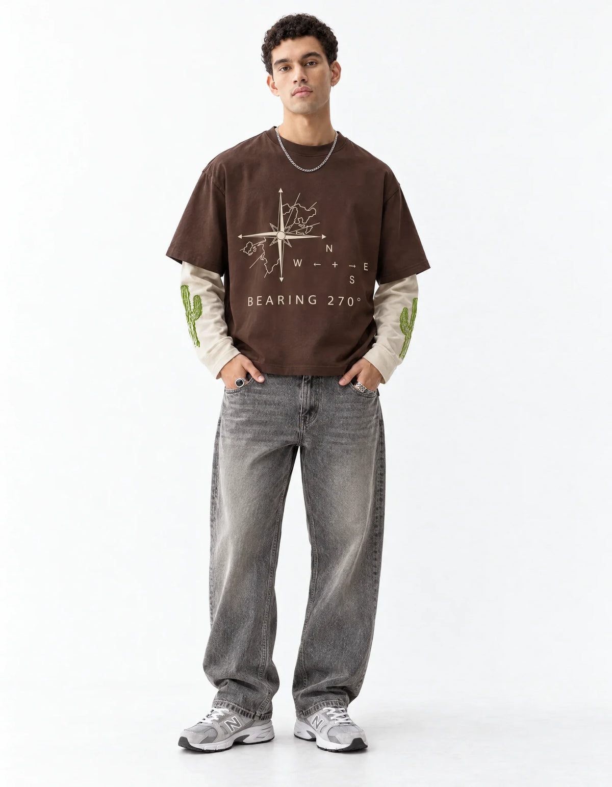 Canyon Trails Layered Oversized  T-Shirt — full-body view