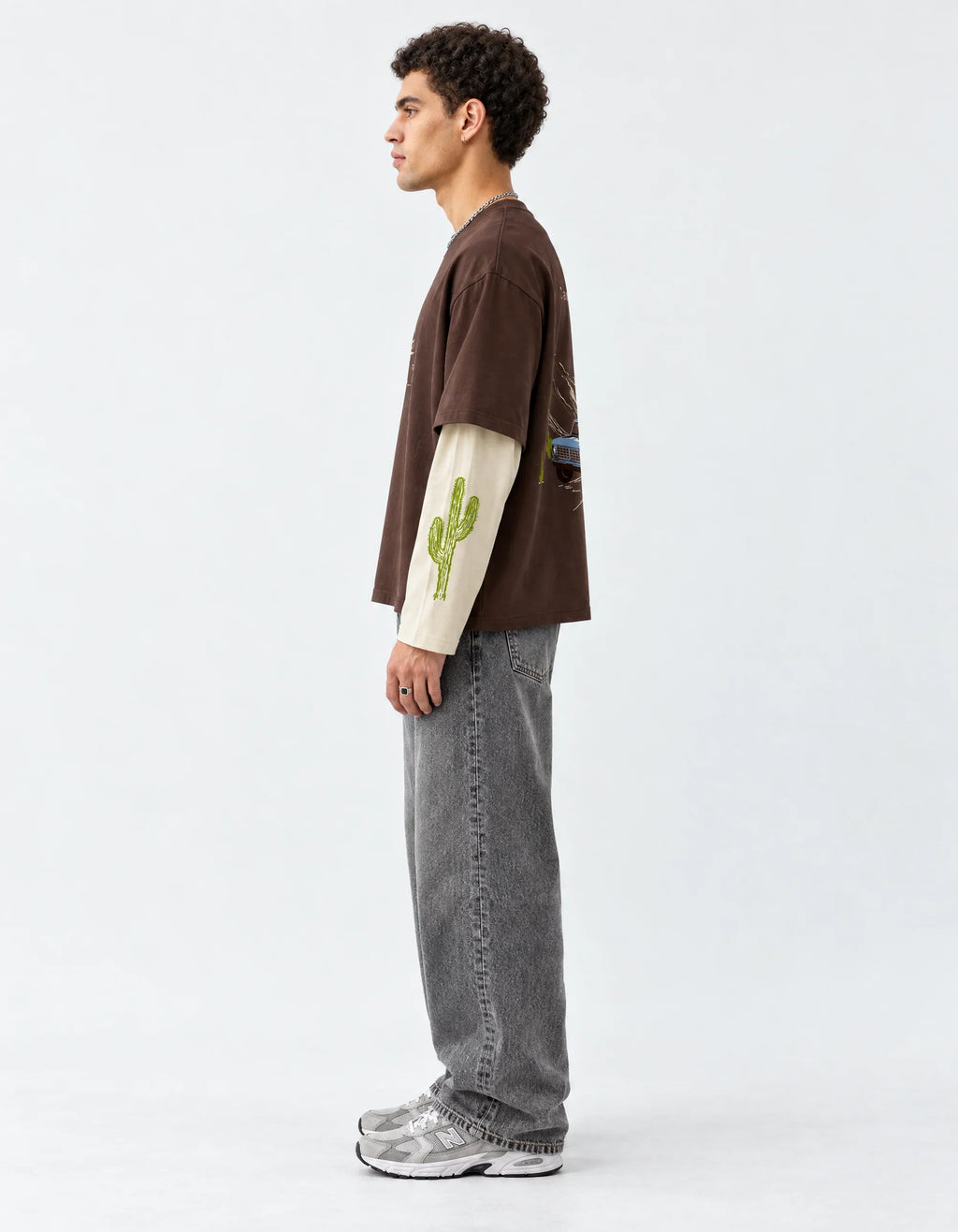 Canyon Trails Layered Oversized  T-Shirt — side view