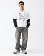 “Definitely Maybe” Layered Oversized T-Shirt. — full-body view