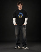 Thunder Tiger Layered Oversized Tee — full-body view
