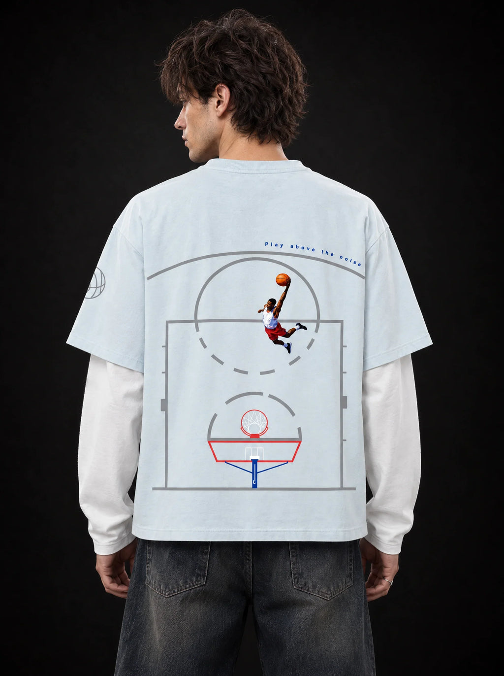 Courtside Flight Layered Tee — back view