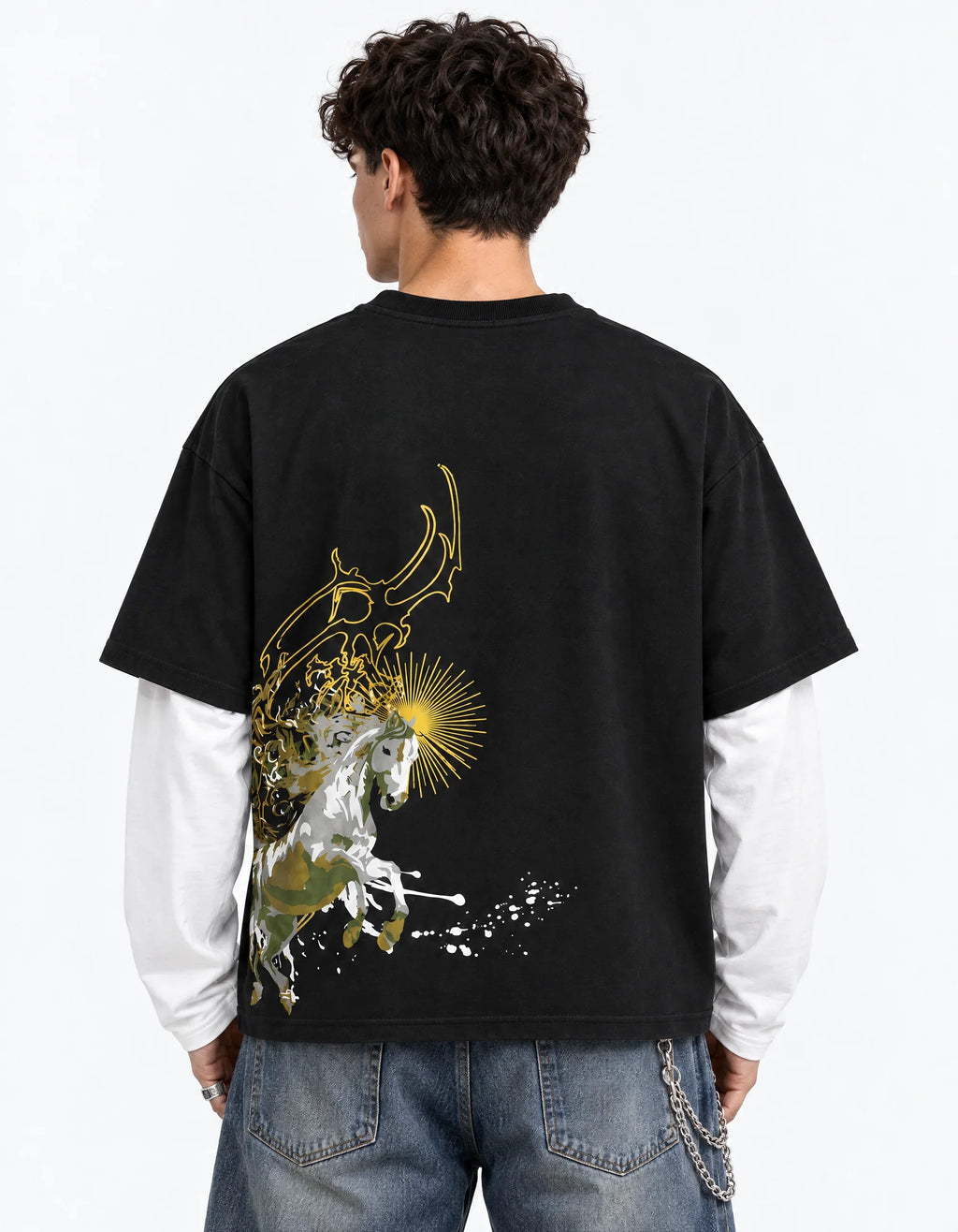 Eclipse Stallion Layered T-Shirt — back view