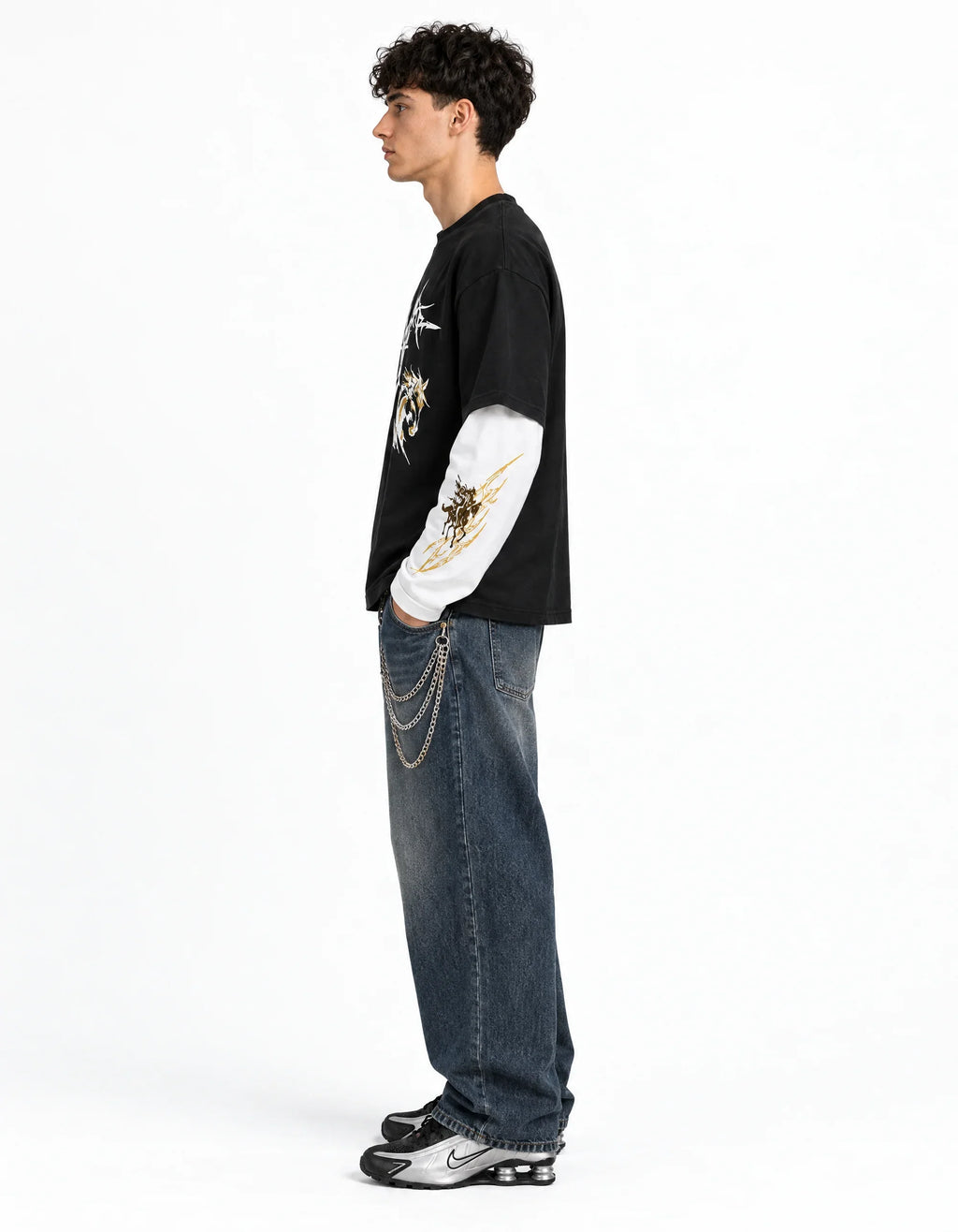 Eclipse Stallion Layered T-Shirt — side view