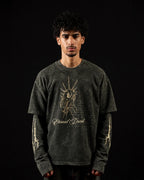 Eternal Dread Acid Wash Oversized Layered T-shirt