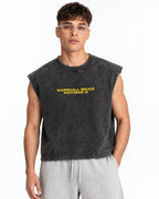 Eminem02 Designed Oversized Vest – front view on model