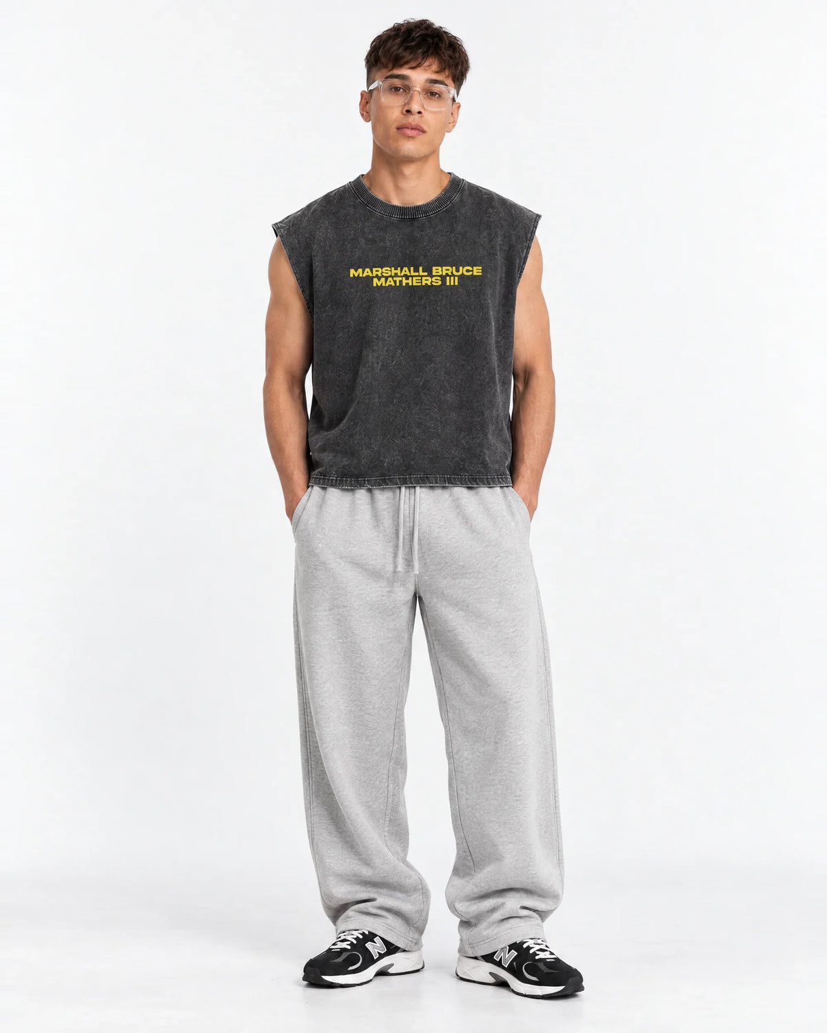 Eminem02 Designed Oversized Vest – full body view on model