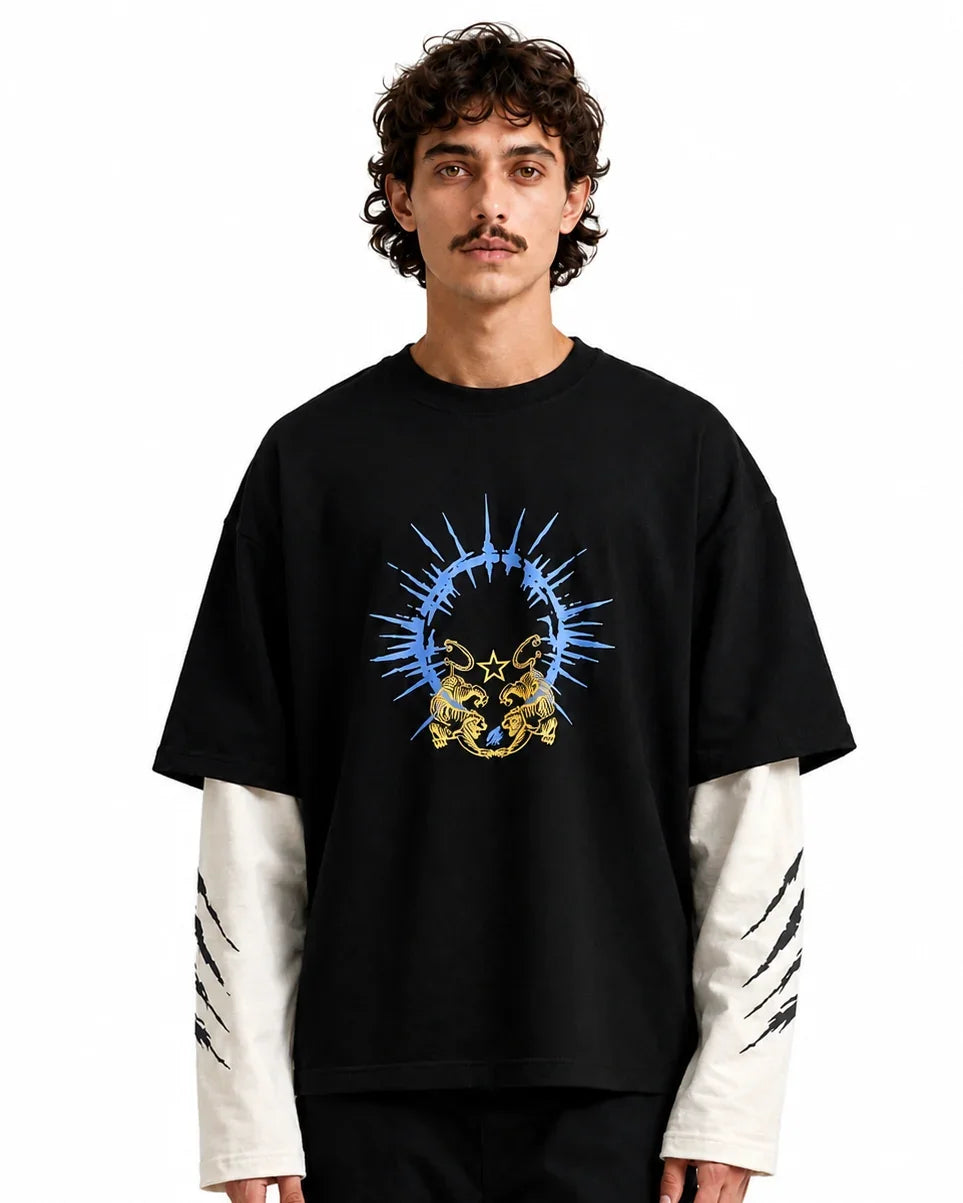 Thunder Tiger Layered Oversized Tee