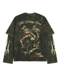 Eternal Dread Acid Wash Oversized Layered T-shirt